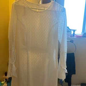 Avec Les Filles White Long Sleeve dress